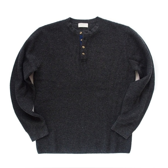 Candy & Caviar Other - NWT Candy & Caviar micro waffle Henley long sleeve charcoal grey size large